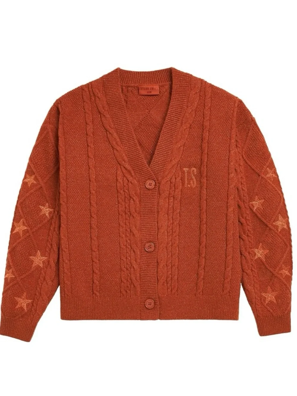 Taylor Swift The Life of a Showgirl Cardigan in Sparkly Orange - Picture 3 of 7